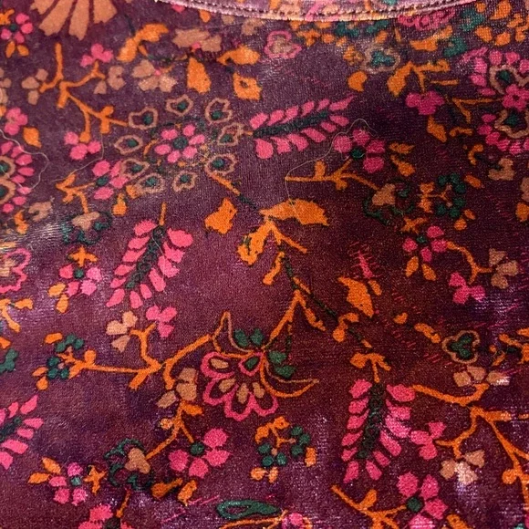 Lucky Brand Purple Floral Velvet Top - Picture 3 of 7